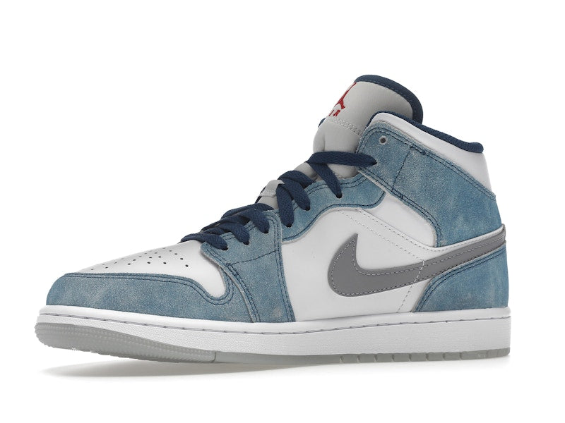 Jordan 1 Mid French Blue Fire Red