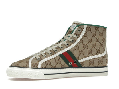 Gucci Tennis 1977 Canvas High Top Beige GG Print