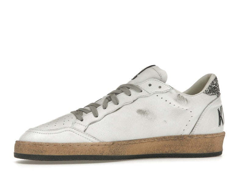 Golden Goose Ball Star White Silver Glitter (Women's)