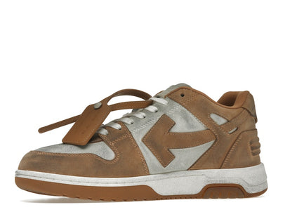 OFF-WHITE Out Of Office "OOO" Low Tops Distressed Brown White