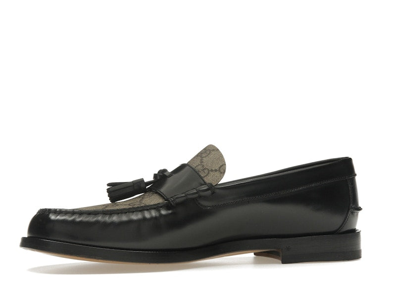 Gucci Tassel GG Canvas Loafers Black Ebony