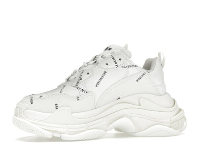Balenciaga Triple S Allover Logo White (Women's)