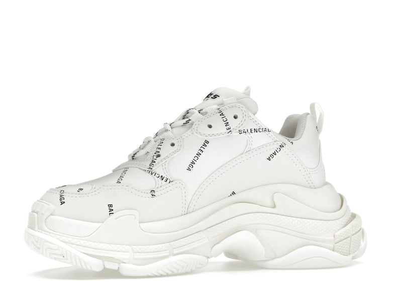 Balenciaga Triple S Allover Logo White (Women's)