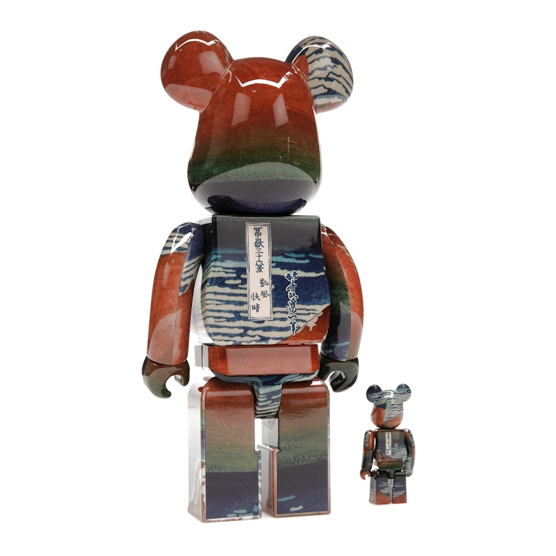 Bearbrick Katsushika Hokusai (Thirty-six Views of Tomitake, Fine Wind, Clear Morning) 100% & 400% Set