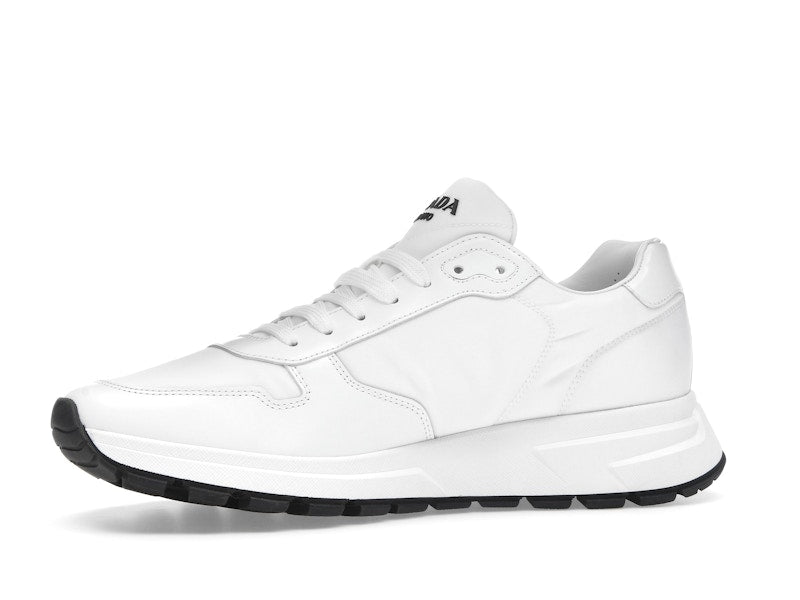 Prada PRAX 01 Sneakers Re-Nylon Brushed Leather White Black