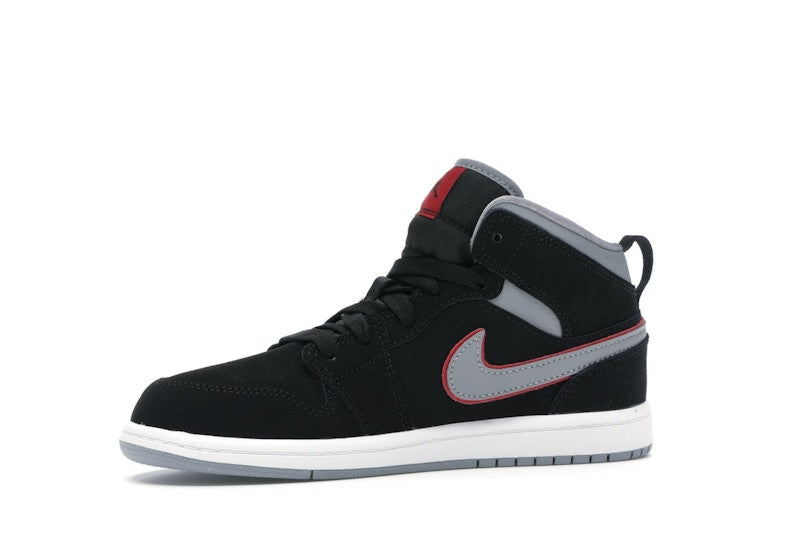 Jordan 1 Mid Black Particle Grey Gym Red (PS)