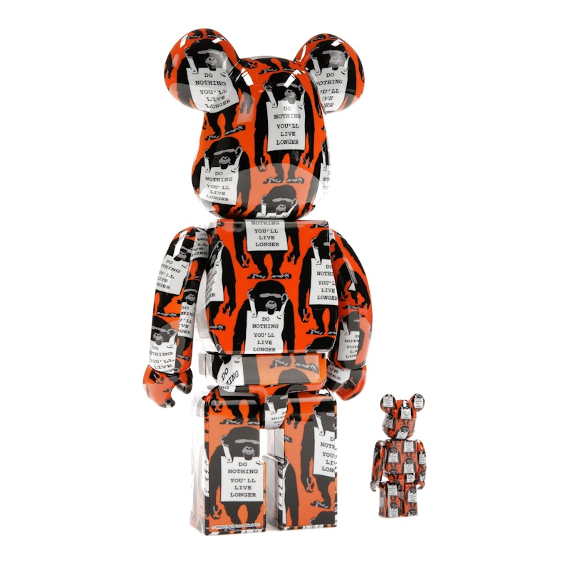 Bearbrick Monkey Sign 100% & 400% Set Orange