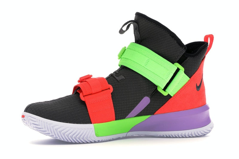 Nike LeBron Soldier 13 Thunder Grey Bright Crimson Electric Green