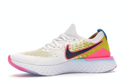 Nike Epic React Flyknit 1 White Pink Blast Citron