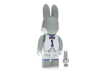 Bearbrick x Space Jam Rabbrick Bugs Bunny 100% & 400% Set Grey