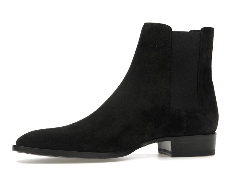 Saint Laurent Wyatt Chelsea Boot Black Suede