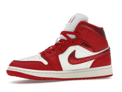 Jordan 1 Mid SE Red Cracked Leather (Women's)