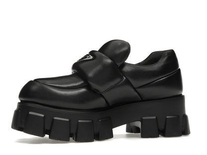 Prada Soft Padded 55mm Loafers Black Nappa Leather