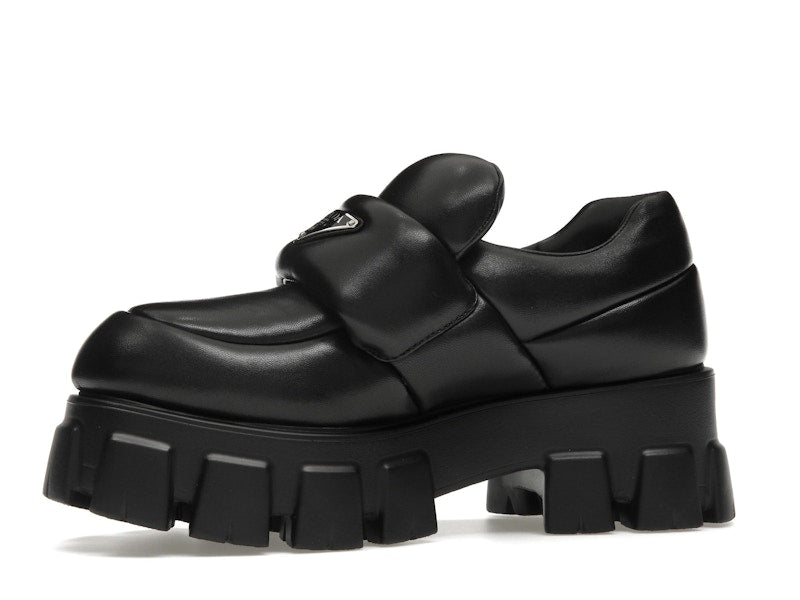 Prada Soft Padded 55mm Loafers Black Nappa Leather