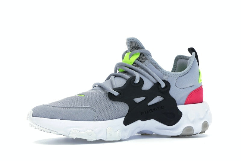 Nike React Presto Wolf Grey Black Rush Pink Volt (GS)