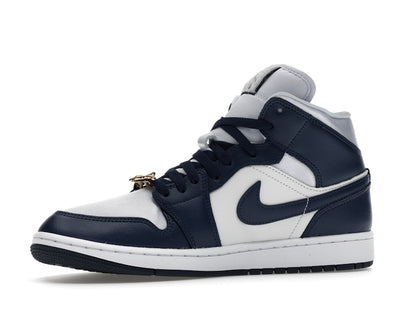 Jordan 1 Mid Football Grey White Midnight Navy (Women's)
