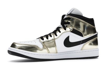 Jordan 1 Mid Metallic Gold Black White