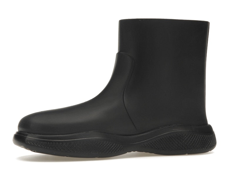 Prada Pull-On Rain Booties Black Rubber