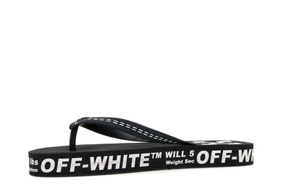 Off-White Logo Typographic Flip Flop Black SS20