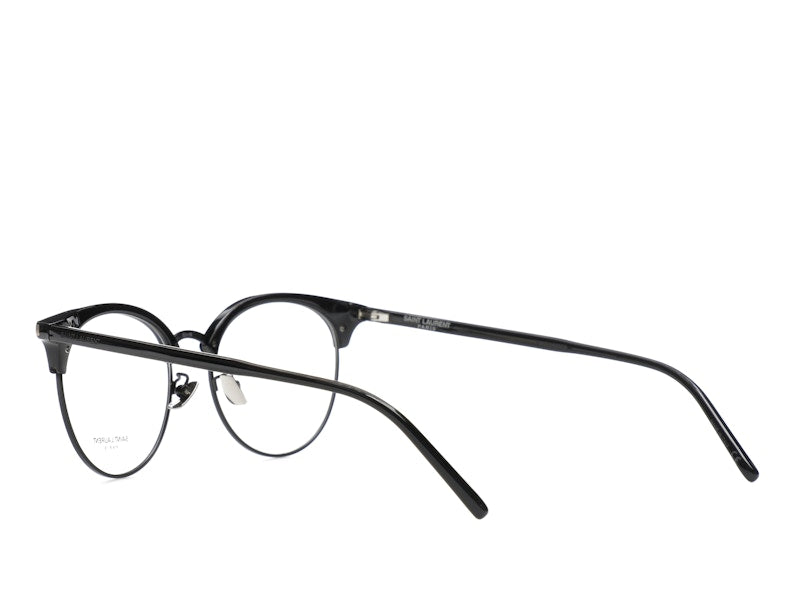 Saint Laurent Round-Frame Acetate Optical Frames Black Black Transparent (SL233F-30002729-001)