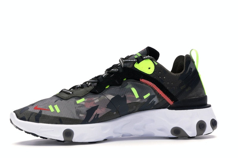 Nike React Element 87 Medium Olive Bright Crimson