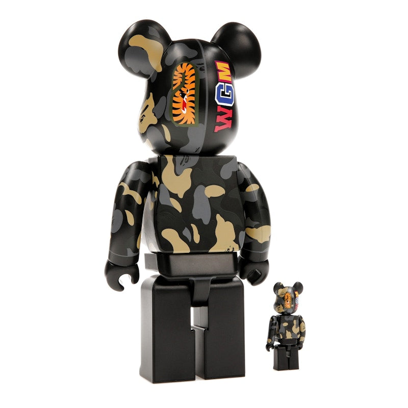 Bearbrick x BAPE Madison Avenue Exclusive Shark Camo 100% & 400% Set