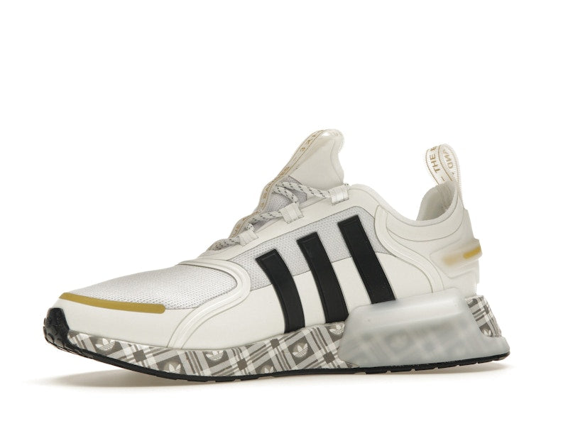 adidas NMD R1 V3 White Black Gold Tartan Trefoil