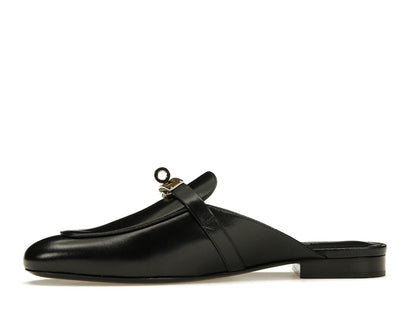 Hermes Oz Mule Noir Goatskin Leather