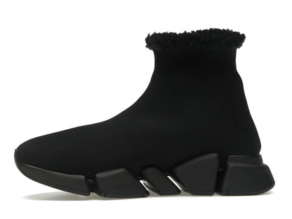 Balenciaga Speed 2.0 Recycled Fake Fur Black (Women's)