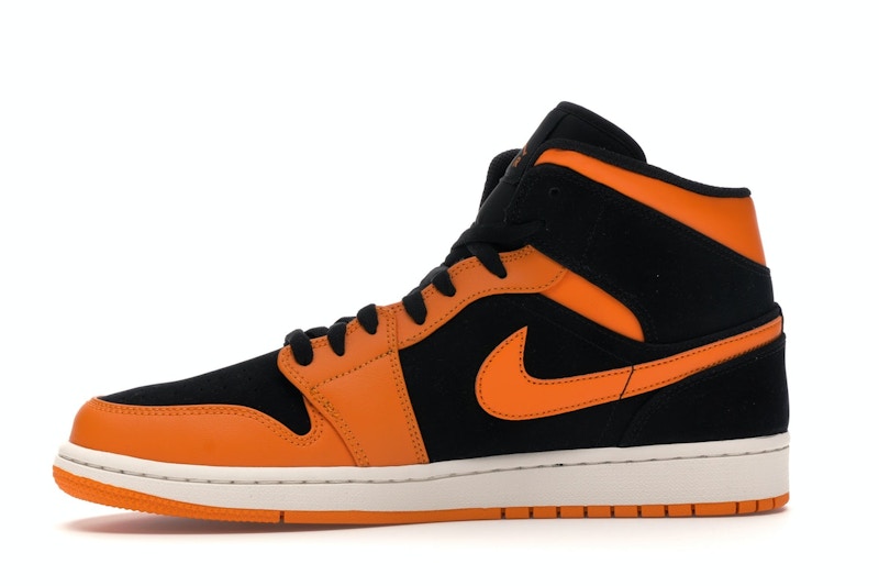 Jordan 1 Mid Black Orange Peel