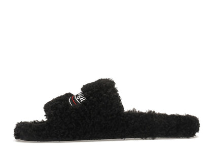 Balenciaga Furry Slide Black