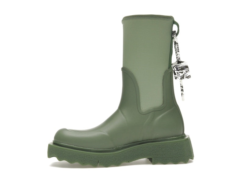 OFF-WHITE Zip-tie Rain Boots Green (Women's)