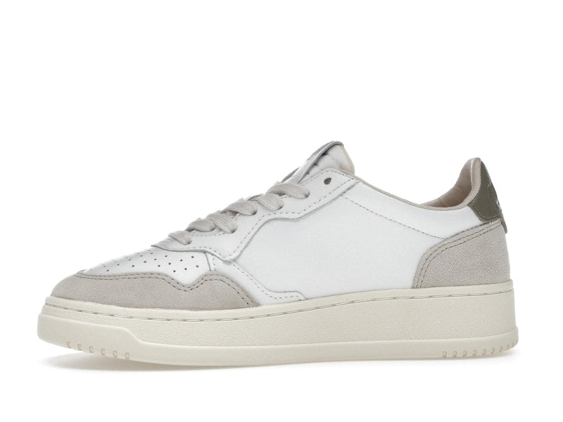 Autry Medalist Leather Low White Covert Green Beige (Women's)