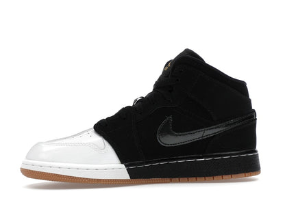 Jordan 1 Mid Black White Gold (GS)