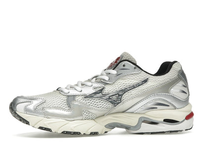 Mizuno Wave Rider 10 White Black Rythmic Red