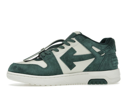 OFF-WHITE Out Of Office "OOO" Low Tops Jet Green Ecru Suede