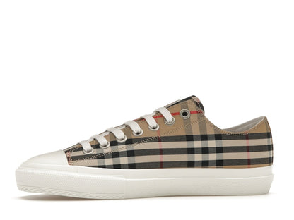 Burberry Logo Print Vintage Check Cotton Sneakers Archive Beige (Women's)