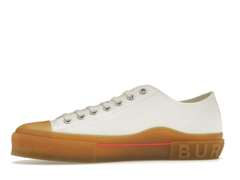 Burberry Logo Detail Cotton Trainer White