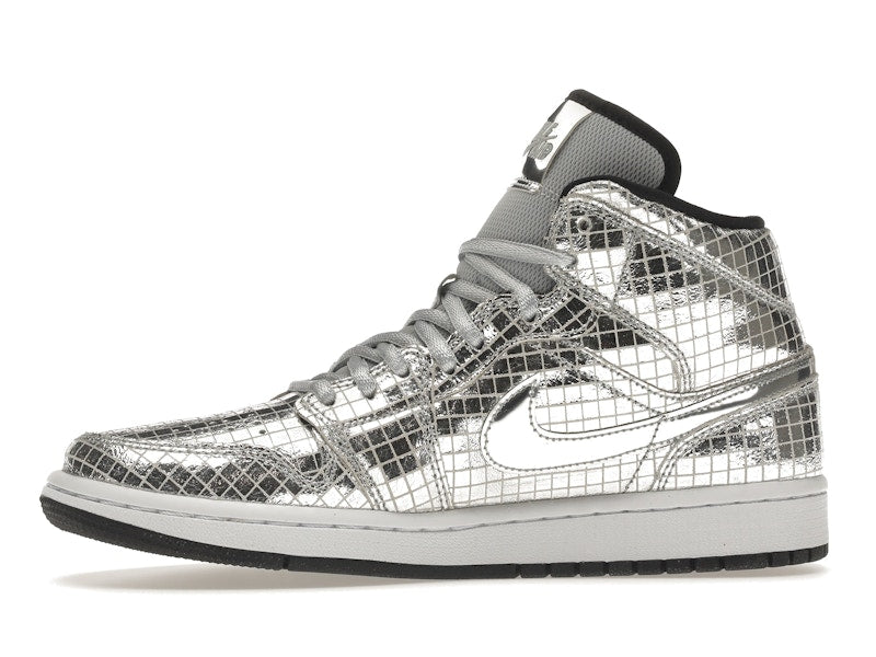 Jordan 1 Mid SE Disco Metallic Silver (Women's)