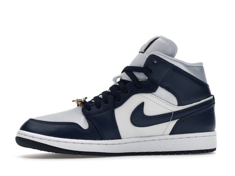 Jordan 1 Mid Football Grey White Midnight Navy (Women's)