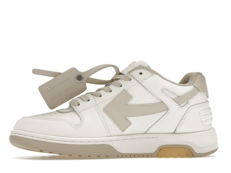OFF-WHITE Out Of Office OOO Low Tops White Beige