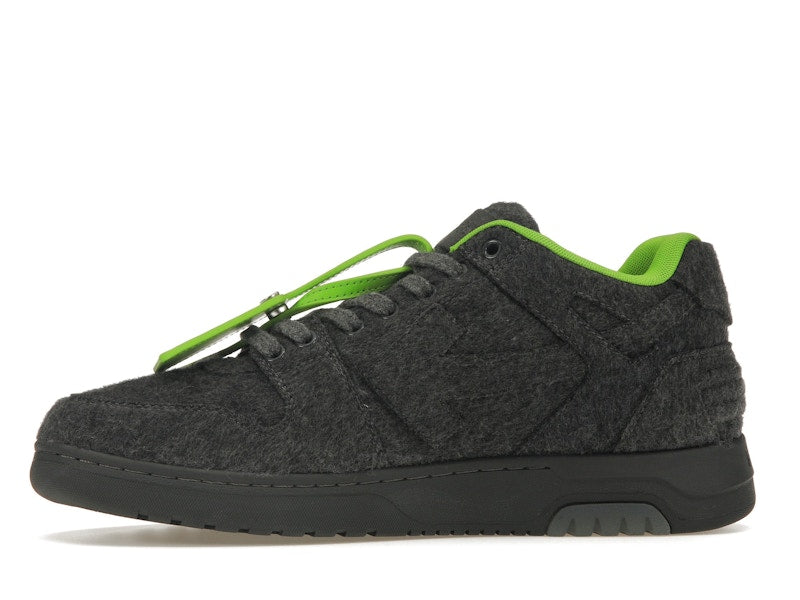 OFF-WHITE Out Of Office "OOO" Low Tops Grey Green Wool