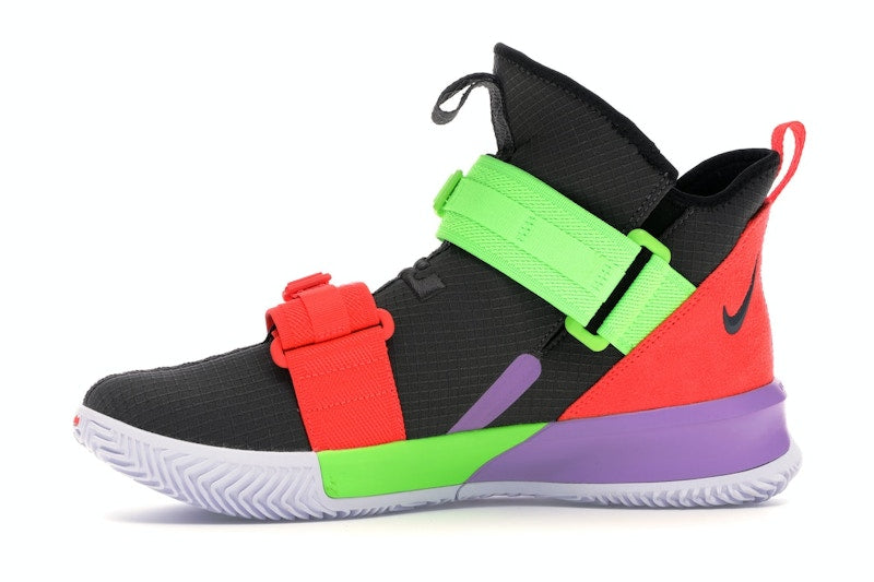 Nike LeBron Soldier 13 Thunder Grey Bright Crimson Electric Green