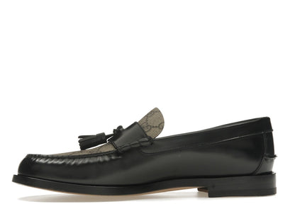 Gucci Tassel GG Canvas Loafers Black Ebony