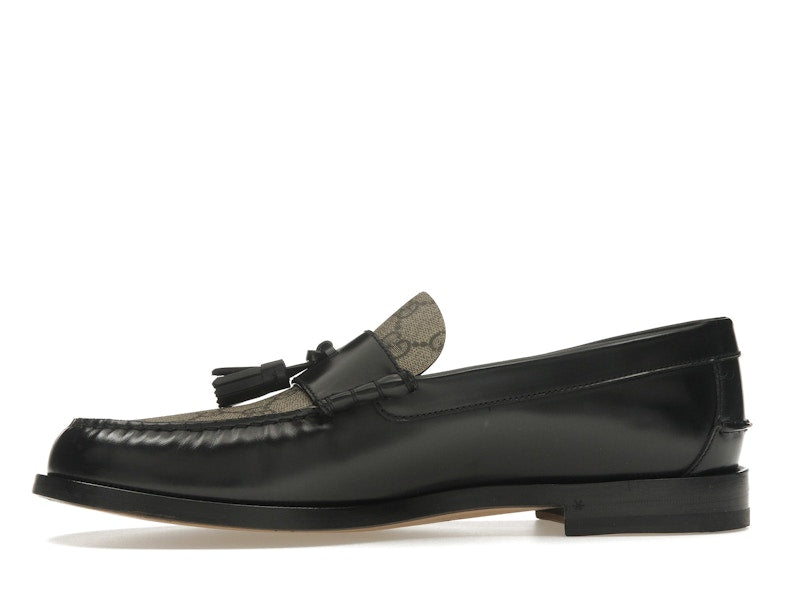 Gucci Tassel GG Canvas Loafers Black Ebony