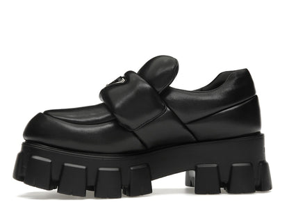 Prada Soft Padded 55mm Loafers Black Nappa Leather