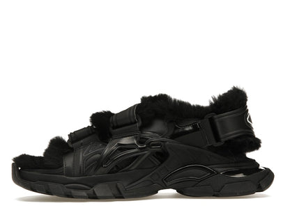 Balenciaga Track Sandal Fake Fur Black