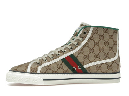 Gucci Tennis 1977 Canvas High Top Beige GG Print