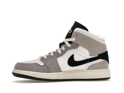 Jordan 1 Mid SE Craft White Cement Grey Black (GS)