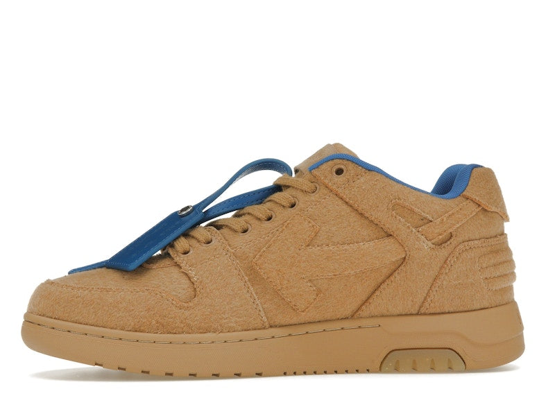 OFF-WHITE Out Of Office OOO Low Tops Camel Blue Wool